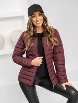 Bolf Damen Gepolsterte Übergangsjacke Weinrot  16M9109