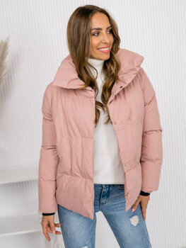 Bolf Damen Gepolsterte Winterjacke ohne Kapuze Gelb  23062