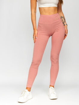 Bolf Damen Gerippte Leggings Rosa  W7501