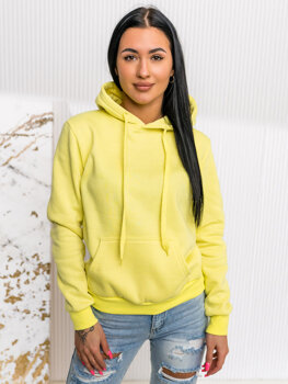 Bolf Damen Kapuzenpullover mit Kängurutasche Gelb-Neon  W02A1