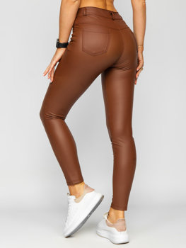 Bolf Damen Leggings Lederimitat Schokoladenbraun  DM850