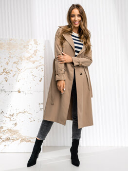 Bolf Damen Mantel Trenchcoat Cappuccino  4494