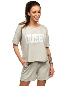 Bolf Damen Sportanzug Beige  7505