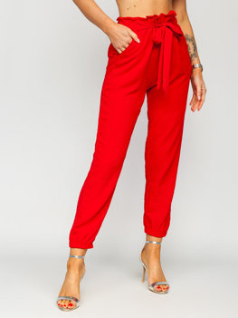 Bolf Damen Stoffhose Joggers Rot  W5076