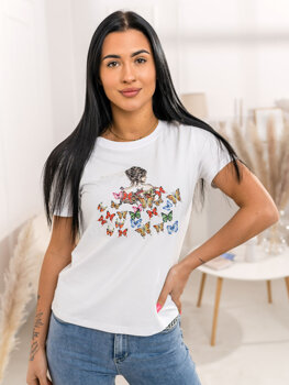 Bolf Damen T-Shirt mit Applikation Weiß  95T2525