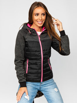 Bolf Damen Übergangsjacke Sport Jacke Schwarz  KSW4002