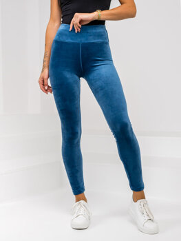 Bolf Damen Velours Leggings Blau  W5232