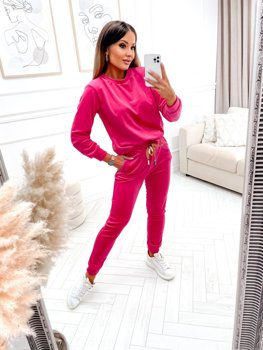 Bolf Damen Velours Zweiteiler Sport Set Rosa 8129