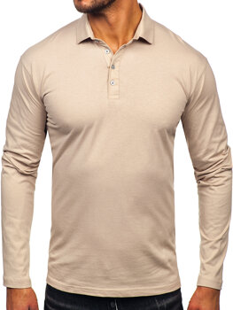 Bolf Herren Baumwoll Polohemd Lanagrm Beige  5119