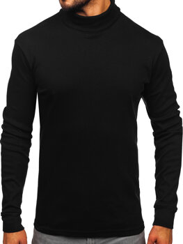 Bolf Herren Baumwoll Rollkragenpullover basic Schwarz  535