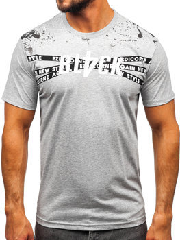 Bolf Herren Baumwoll T-Shirt Grau  14722