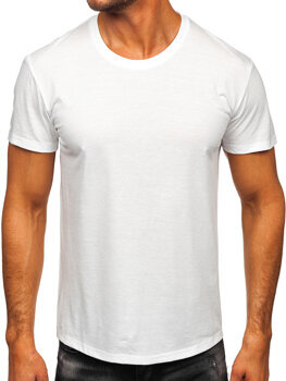 Bolf Herren Baumwoll T-Shirt Uni Weiß  67T1299