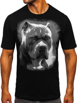 Bolf Herren Baumwoll T-Shirt mit Motiv Schwarz  5067