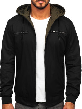 Bolf Herren Baumwoll Übergangsjacke Schwarz  84M3010