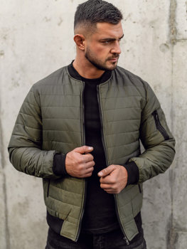 Bolf Herren Gepolsterte Übergangsjacke Bomberjacke Khaki  MY-02