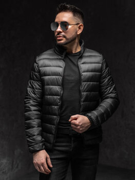 Bolf Herren Gepolsterte Übergangsjacke Schwarz  LY33A1