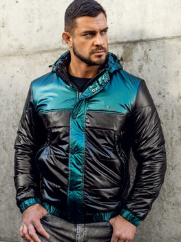 Bolf Herren Gepolsterte Übergangsjacke Sport Jacke Schwarz  2145