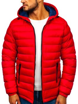 Bolf Herren Gepolsterte Übergangsjacke Sportjacke rot  JP1101