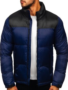 Bolf Herren Gepolsterte Winterjacke Dunkelblau  1186