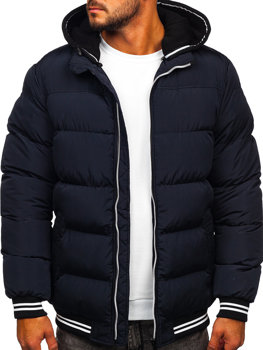 Bolf Herren Gepolsterte Winterjacke Dunkelblau  6883