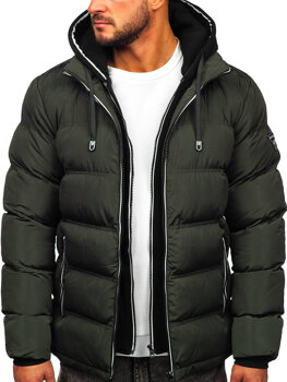 Bolf Herren Gepolsterte Winterjacke Grün  6881