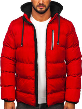 Bolf Herren Gepolsterte Winterjacke Rot  27M8112