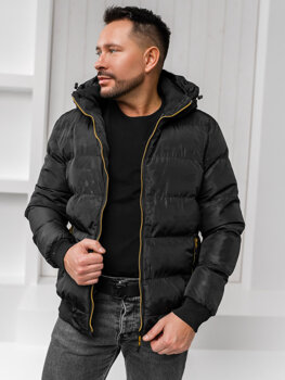 Bolf Herren Gepolsterte Winterjacke Schwarz  7270A1