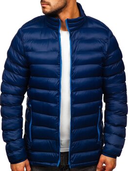 Bolf Herren Gepolsterte Winterjacke Sport Jacke Dunkelblau  1111