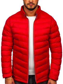 Bolf Herren Gepolsterte Winterjacke Sport Jacke Rot  1100