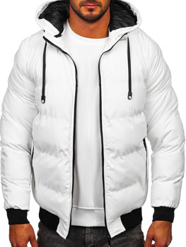 Bolf Herren Gepolsterte Winterjacke Weiß  5M3125