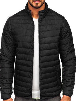 Bolf Herren Geposlterte Übergangsjacke Schwarz  R9002