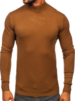 Bolf Herren Halb Rollgragenpullover Basic Braun  W1-1725