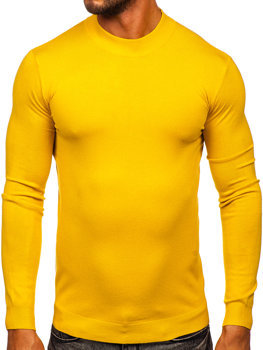 Bolf Herren Halb Rollkargenpullover Basic Gelb  MMB603