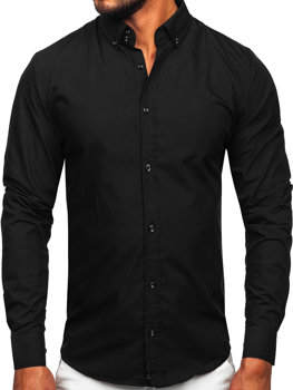 Bolf Herren Hemd Elegant Langarm Schwarz  5821-1