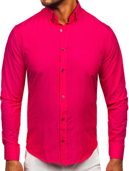 Bolf Herren Hemd Langarm Elegant Rosa  5821-1