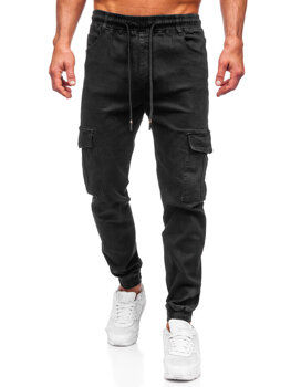 Bolf Herren Hose Joggers Cargohose Camo Schwarz  8129