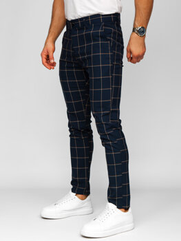 Bolf Herren Hose Joggers Kariert Dunkalblau  184177