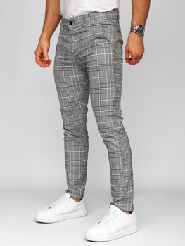 Bolf Herren Hose Joggers Kariert Grau  184176