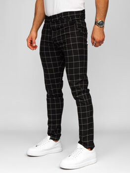 Bolf Herren Hose Joggers Kariert Schwarz  184160