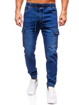 Bolf Herren Jeanshose Joggers Cargohose Dunkelblau 8123