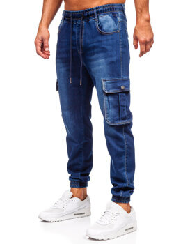 Bolf Herren Jeanshose Joggers Cargohose Dunkelblau 8166