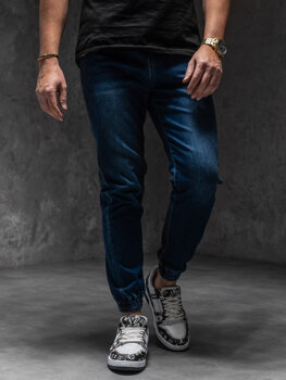 Bolf Herren Jeanshose Joggers Dunkelblau 8163A1