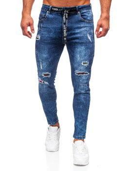 Bolf Herren Jeanshose regular fit Dunkelblau TF092