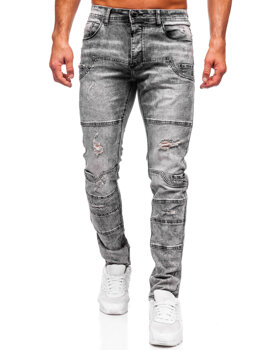 Bolf Herren Jeanshose slim fit Schwarzgrau  MP0163N