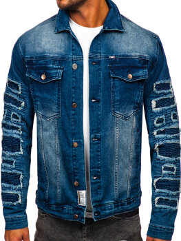 Bolf Herren Jeansjacke Dunkalblau  MJ523BS