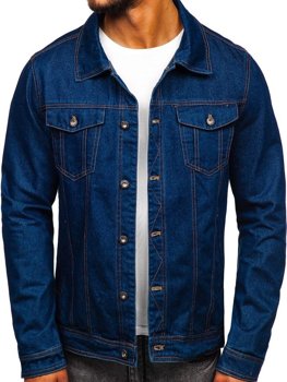 Bolf Herren Jeansjacke Dunkelblau  1110