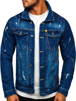 Bolf Herren Jeansjacke Dunkelblau  3-4