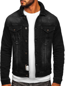 Bolf Herren Jeansjacke Schwarz  MJ514N