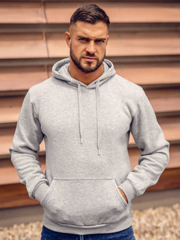 Bolf Herren Kapuzenpullover mit Kängurutasche Dunkelgrau  B1004