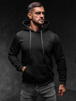 Bolf Herren Kapuzenpullover mit Kängurutasche Schwarz MB001A1